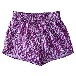 Nike One Woven High-Waisted Shorts Girls Size Medium Purple Lined Training NEW‎
